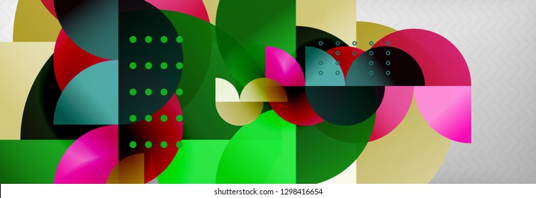 Resumen del fondo del círculo. La composición de formas está de moda. Ilustración del vector