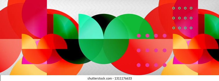 Circle background abstract. Trendy shapes composition. Vector illustration