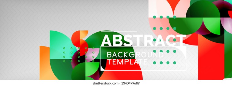 Resumo do plano de fundo do círculo. Composição de formas na moda. Ilustração vetorial