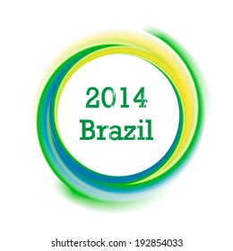 Circle background in Brazil flag concept, vector illustration 