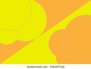 Circle background concept. Yellow and orange circle abstract pattern for backdrop. Minimal dynamic cover design.