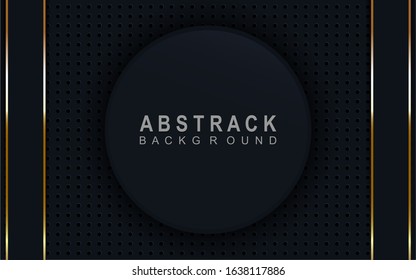 circle background with golden line. Vector luxury illustration eps10