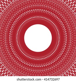 Circle background line border frame with delicate lace contour doily isolated on white (transparent) fond. Space for invitations, promotional poster or greeting cards text. Vector illustration eps