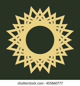 Circle background line border frame  isolated on green fond. Space for invitations, promotional poster or greeting cards text. Vector illustration eps