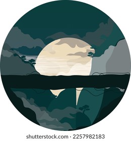 circle background painting themed savanna animals and africa	