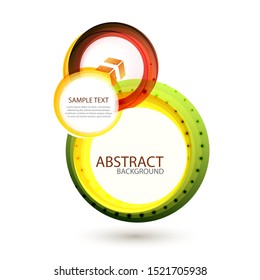 Circle background, round swirl abstract banner or technology logo circular design. Vector art