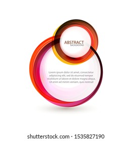Circle background, round swirl abstract banner or technology logo circular design. Vector art