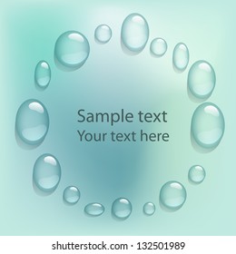 Circle background with water drops
