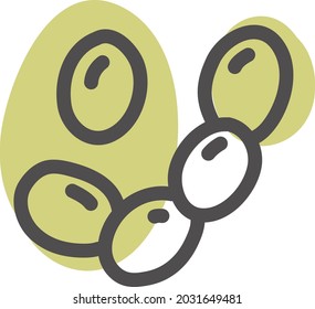 Circle bacteria, illustration, vector, on a white background.