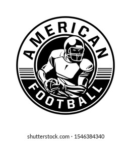circle badge american football black and white