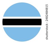 Circle badge Botswana flag button vector illustration isolated. Country in Africa national symbol. Roundel Botswana emblem banner. Patriotic sign.
