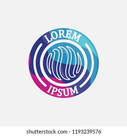 circle badge colorful logo template . with wave symbol