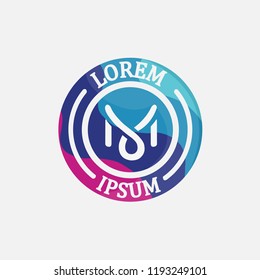 circle badge colorful logo template . with tailor symbol