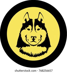 Circle badge of dog