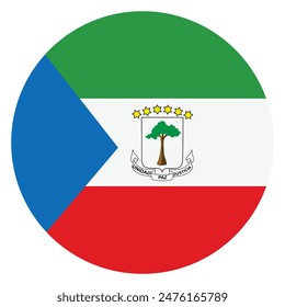 Circle badge Equatorial Guinea flag button vector illustration isolated. National symbol. Patriotic sign. Roundel Equatorial Guinea flag emblem banner.