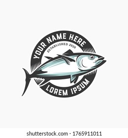 Circle Badge Fish Premium Logo Design