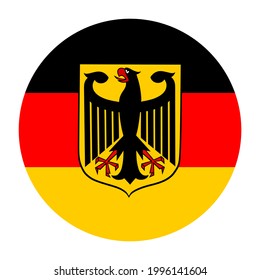 Banner del círculo de la bandera vector de Alemania. Ilustración de la bandera alemana aislada en fondo blanco. 