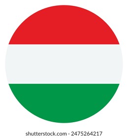 Circle badge Hungary flag button vector illustration isolated. Europe union state national symbol. EU. Roundel Hungary flag emblem banner. 