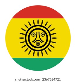 Circle badge Indian flag Jatibonicu Taino Tribal Nation vector illustration isolated on background. Symbol of native people in America. Button Jatibonicu Taino roundel emblem banner.