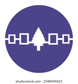 Circle badge Iroquois confederacy Indian flag vector illustration isolated on white background, or Haudenosaunee flag button roundel, represent the six nations. Symbol of native people in America. 