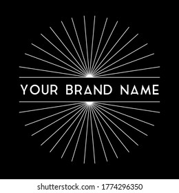 Insignia de círculo en estilo de arte de línea. Ajustar para el logotipo, nombre de marca, emblema, etiqueta, etiqueta, botón, etc.