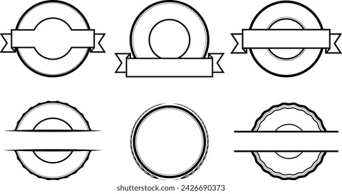 Circle Badge Line Logo Set