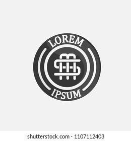 circle badge logo . with Monogram M and S . initial symbol .