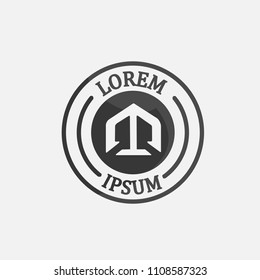 Circle badge logo template . with Arrow illustration