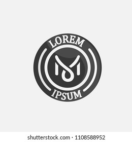 circle badge logo template . with tailor symbol