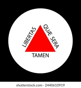 Circle badge of Minas Gerais flag vector illustration isolated on black background. Brazil state emblem national symbol. Coat of arms of Brazil country ribbon. Patriotic Minas Gerais roundel.