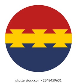Circle badge Nanticoke flag vector illustration isolated on white background. Symbol of American native Indian. Button Nanticoke flag roundel banner. United States of America aboriginal people.