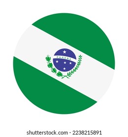 Circle badge Parana flag vector illustration isolated on white background. Brazil state Parana symbol emblem. South America territory. Patriotic banner roundel of Parana.