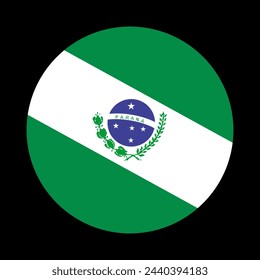 Ilustración vectorial de la bandera de Paraná aislada sobre fondo negro. Símbolo Paraná del estado de Brasil. Sudamérica. Cartel patriótico de Paraná.