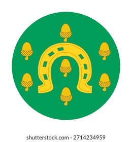 Insignia de círculo Ilustración vectorial de la bandera de Rutland aislada. Territorio en la región de East Midlands, provincia de Inglaterra, Gran Bretaña, Reino Unido. Pegatina Emblema de la bandera del condado de Rutland Anuncio signo patriótico.