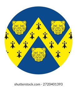Ilustração do vetor da bandeira de Shropshire isolada. Território na região de West Midlands, província de Inglaterra, Reino Unido, Grã-Bretanha. Banner do emblema Símbolo nacional patriótico da bandeira de Shropshire.
