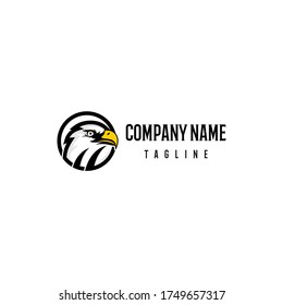 Circle bald eagle head logo design template. Awesome a bald eagle head logo. A bald eagle head logotype.