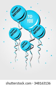 circle balloons with wish for happy birthday