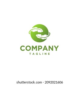 Circle Banana Leaf logo design. flat style logo unique modern inspiration