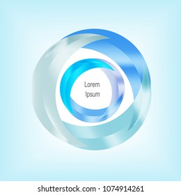 Circle Banner, Blue crystal,  vector illustration