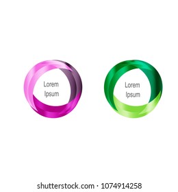 Circle Banner, colored glass.  vector illustration.  Brochure, flyer, banner,  presentation design.  Cover Design, Template