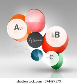 Circle banner design on gray