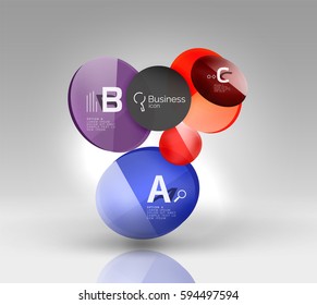 Circle banner design on gray