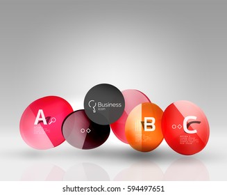 Circle banner design on gray