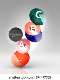 Circle banner design on gray