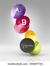 Circle banner design on gray