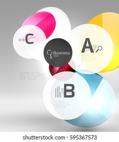 Circle Banner-Design auf Grau
