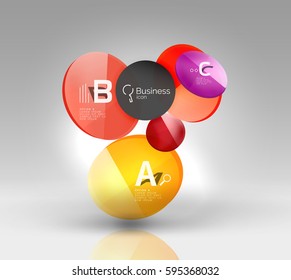 Circle banner design on gray