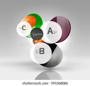 Circle banner design on gray