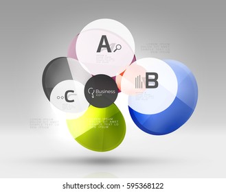 Circle banner design on gray