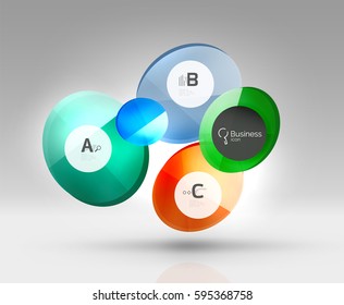 Diseño de pancarta circular en gris